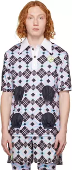 Розовая рубашка-поло в клетку Chopova Lowena