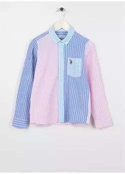 Розовая рубашка с рисунком для мальчика SEKENDOTWIST VR042 U.S. Polo Assn., розовый