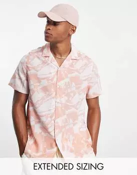 Розовая рубашка свободного кроя с абстрактным принтом ASOS DESIGN