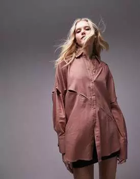 Розовая рубашка Topshop Splice