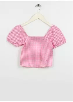 Розовая рубашка в горошек для девочки RC-JOLEYKIDS U.S. Polo Assn., розовый