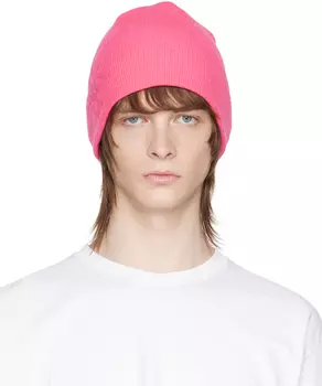 Розовая шапка с логотипом Stüssy