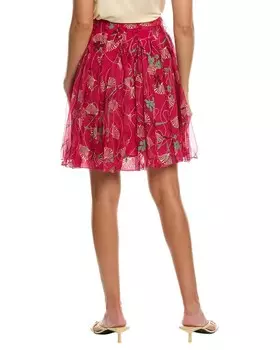 Розовая шелковая юбка Valentino Lotus, розовый