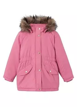 Розовая шуба с капюшоном для девочек с нормальной талией NKFMARLIN PARKA JACKET PB Name t, розовый