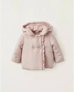 Розовая стеганая парка для девочки с капюшоном Zippy, розовый