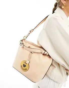 Розовая сумка через плечо Love Moschino