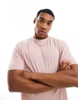 Розовая свободная футболка с круглым вырезом ASOS