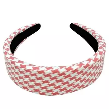 Розовая тканевая повязка для волос с узором «гусиные лапки» Myhomelife