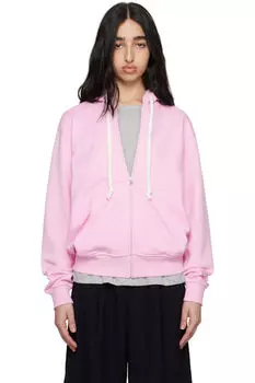 Розовая толстовка с капюшоном на молнии Comme des Garons Shirt