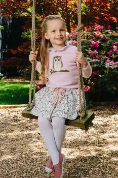 Розовая юбка Bella с цветочным мотивом и бантом Trotters London, розовый