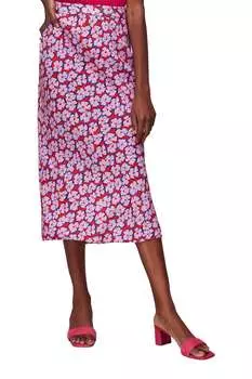 Розовая юбка косого кроя с принтом фарфалле Whistles, розовый