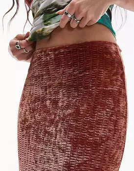 Розовая юбка макси из бархатного джерси Topshop