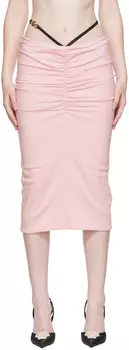 Розовая юбка-миди из жоржета Versace