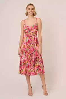 Розовая юбка миди со складками Adrianna Papell, розовый