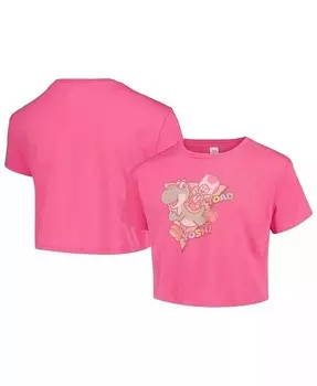 Розовая укороченная футболка Big Girls Nintendo Yoshi and Toad Mad Engine, розовый