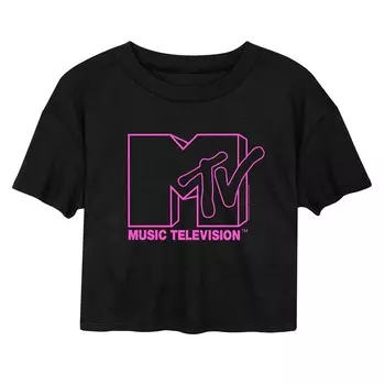 Розовая укороченная футболка для юниоров MTV Licensed Character, черный