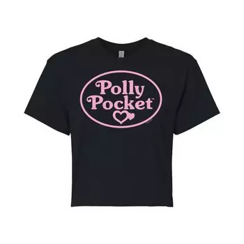 Розовая укороченная футболка с логотипом Polly Pocket для юниоров Licensed Character, черный