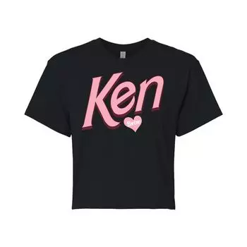 Розовая укороченная футболка с рисунком в форме сердца Barbie "Ken" для юниоров Licensed Character