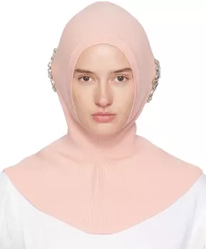 Розовая украшенная остроконечная балаклава Simone Rocha
