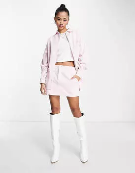 Розовая вельветовая мини-юбка ASOS DESIGN