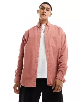 Розовая вельветовая рубашка оверсайз в стиле 90-х ASOS DESIGN