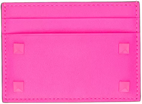 Розовая визитница Rockstud Valentino Garavani