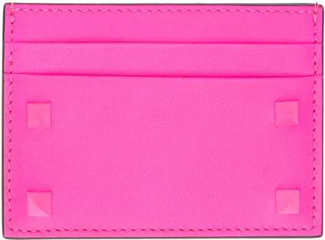 Розовая визитница Rockstud Valentino Garavani