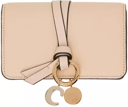 Розовая визитница с алфавитом Chloé