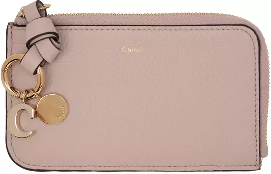 Розовая визитница с алфавитом Chloé