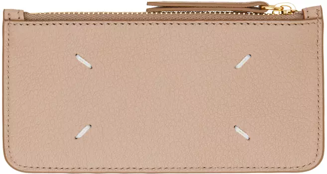 Розовая визитница с четырьмя стежками Maison Margiela