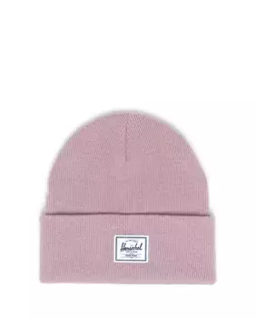 Розовая вязаная шапка унисекс в рубчик Herschel, розовый