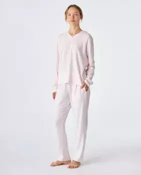 Розовая вязаная женская пижама J&J Brothers