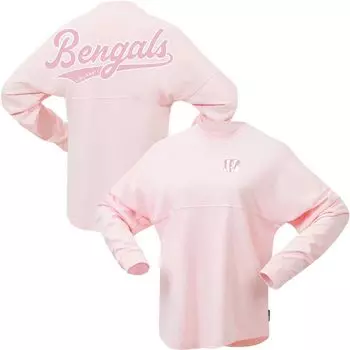 Розовая женская футболка из джерси с фирменным логотипом Cincinnati Bengals Millennial Spirit Fanatics