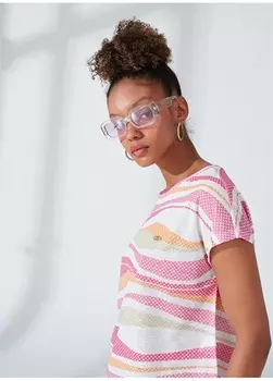 Розовая женская футболка с круглым вырезом с рисунком U.S. Polo Assn.