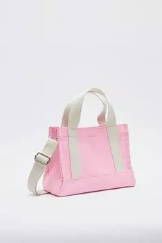 Розовая женская холщовая сумка через плечо MADAMRA