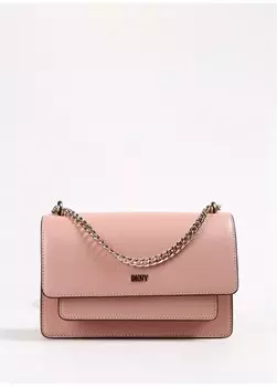 Розовая женская кожаная сумка через плечо размером 6X22x14 см R24E3A90F6V Dkny, черный