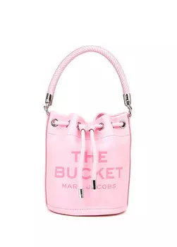 Розовая женская кожаная сумка на шнурке Marc Jacobs