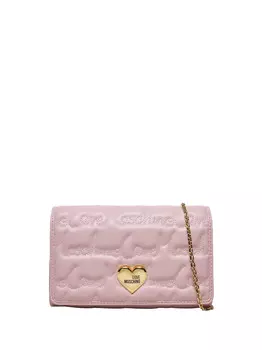 Розовая женская сумка через плечо Moschino