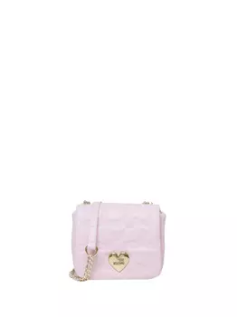 Розовая женская сумка через плечо Moschino
