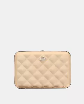 Розовая женская визитница из алюминия с жесткой мягкой подкладкой gon Quilted Button gon, розовый