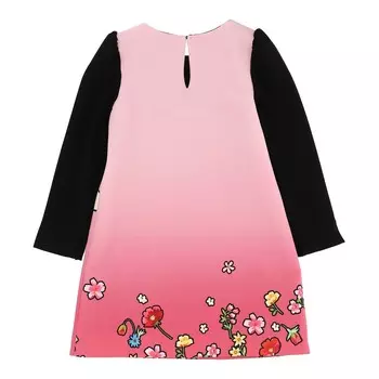 Розово-черное платье для Суперкрошек Monnalisa, розовый