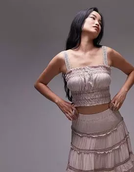 Розово-лиловый топ Allsaints Talia