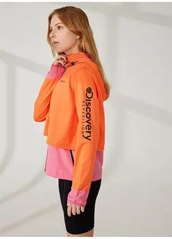 Розово-оранжевый женский свободный спортивный костюм с капюшоном Discovery Expedition