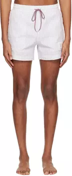 Розово-синие шорты для плавания в полоску Thom Browne