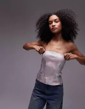 Розовое бандо из фольги Topshop