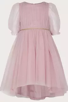 Розовое блестящее платье-туника Land of Wonder Selena с рукавами полудлины Monsoon, розовый