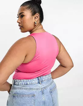 Розовое боди-гонщик Yours