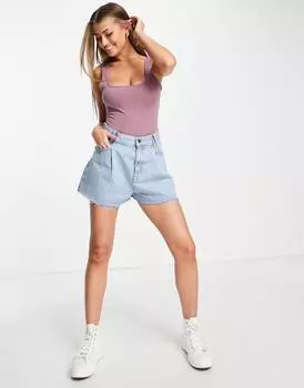 Розовое боди с вырезом спереди и сзади ASOS DESIGN Hourglass