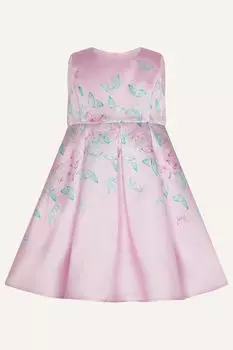 Розовое детское платье Duchess расклешенного кроя с мотивом бабочки Monsoon, розовый