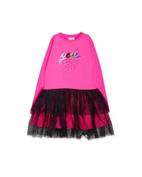 Розовое девичье платье с тюлем Tuc tuc, розовый